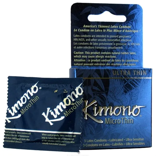 Kimono Microthin Ultra Thin 3 Pack Kimono Condoms Male Sex Toys