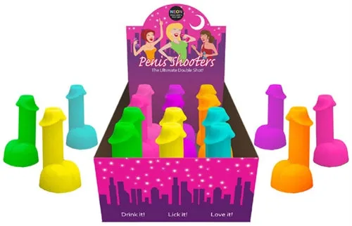 Male Sex Toys Neon Penis Shooters 12 Piece Display Kheper Games