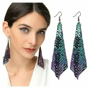 Mermaid Green Sparkling Mesh Tassel Earrings | Perfectly Incorrect Vibrators