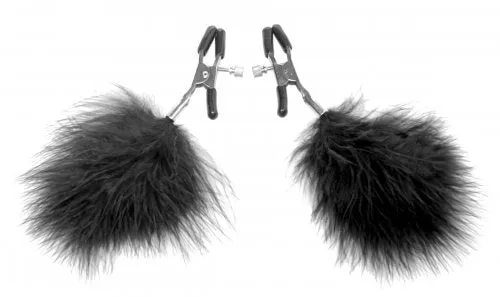 Nipple Clitoral Toys XR Brands Frisky Feathered Nipple Clamps