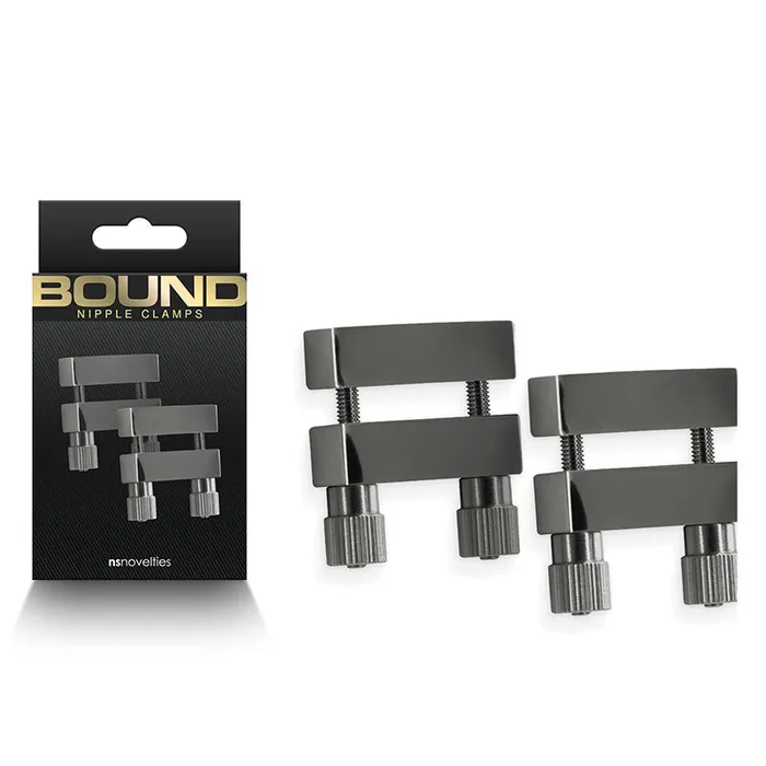 Ns Novelties Bound Nipple Clamps V1 Gunmetal Nipple Clitoral Toys