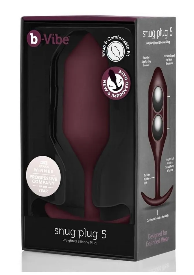 BVibe Snug Plug 5 Silicone Weighted Anal Plug Dark bVibe Anal