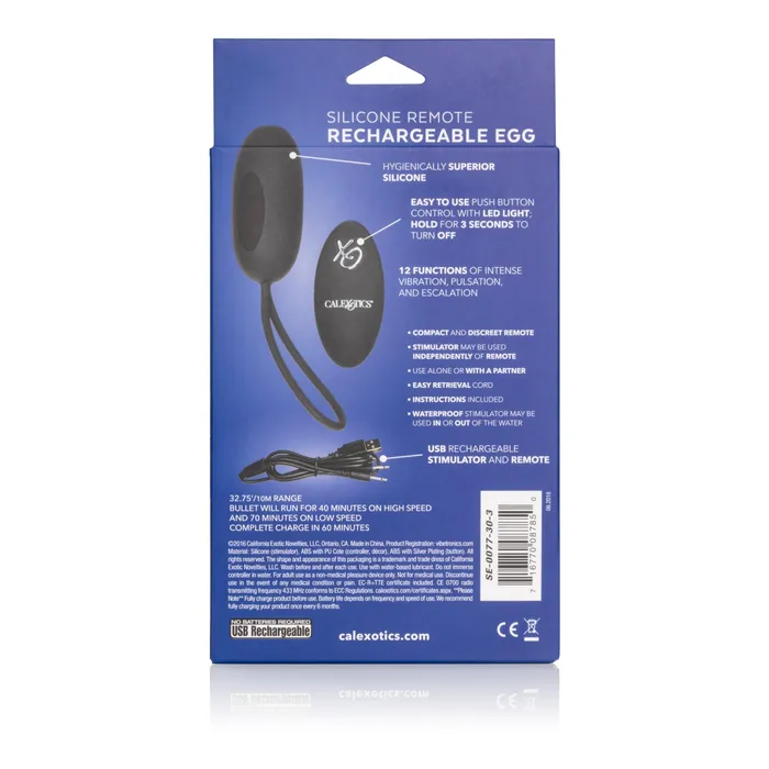 CalExotics Anal | Silicone Remote Rechargeable Egg - Black