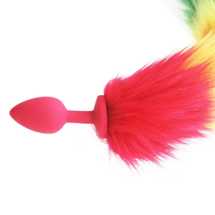 Rainbow Fox Tail silicone Furry Anal Plug | Pik A Pleasure Anal