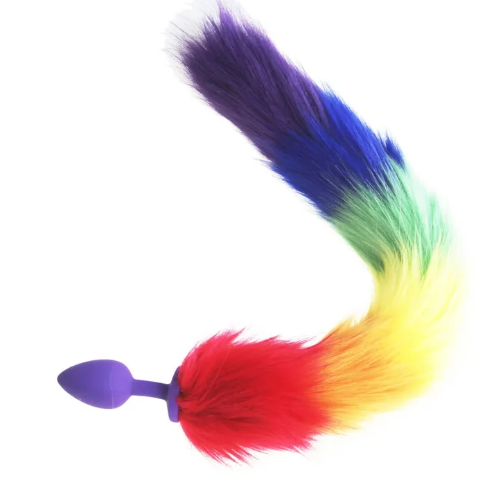 Rainbow Fox Tail silicone Furry Anal Plug | Pik A Pleasure Anal