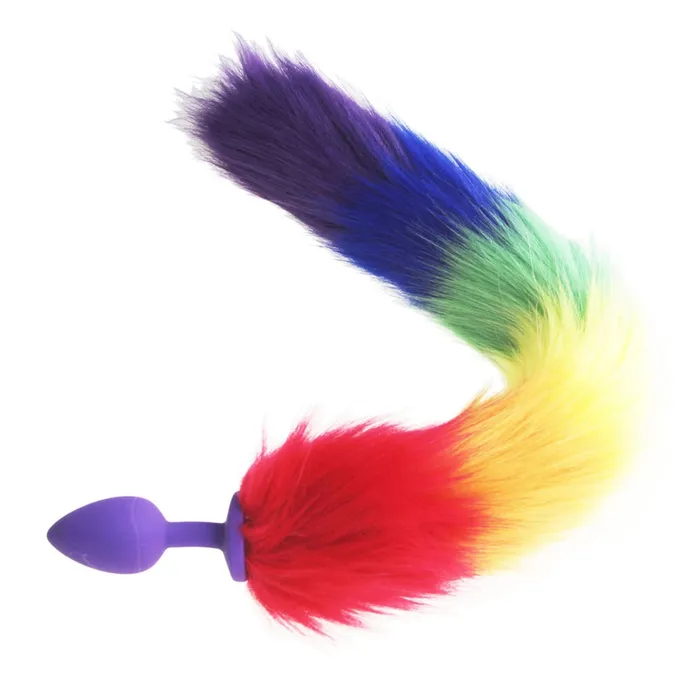 Rainbow Fox Tail silicone Furry Anal Plug | Pik A Pleasure Anal