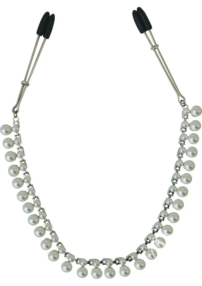 Sportsheets International,inc. Nipple & Clitoral Toys | Midnight Pearl Chain Nipple Clips