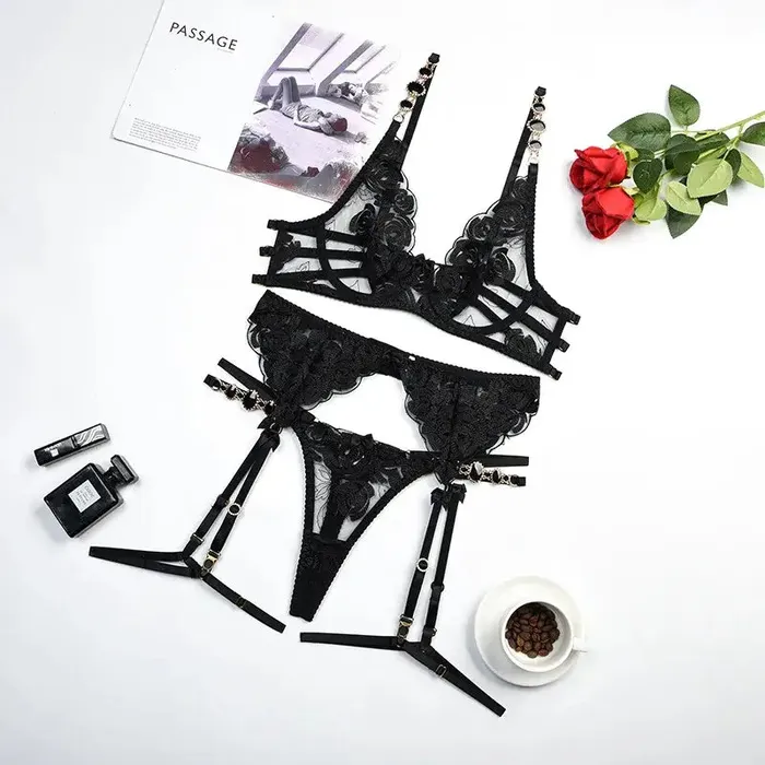 3-Piece Floral Lace Lingerie Set | Ellolace Couples