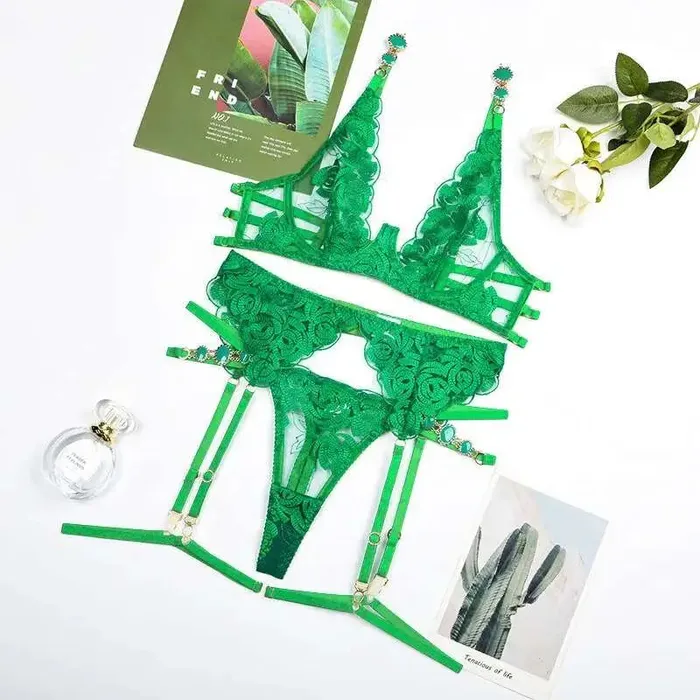3-Piece Floral Lace Lingerie Set | Ellolace Couples