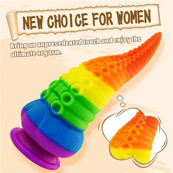 Dildos | Aimitoy Tentacle G-spot Dildo Rainbow