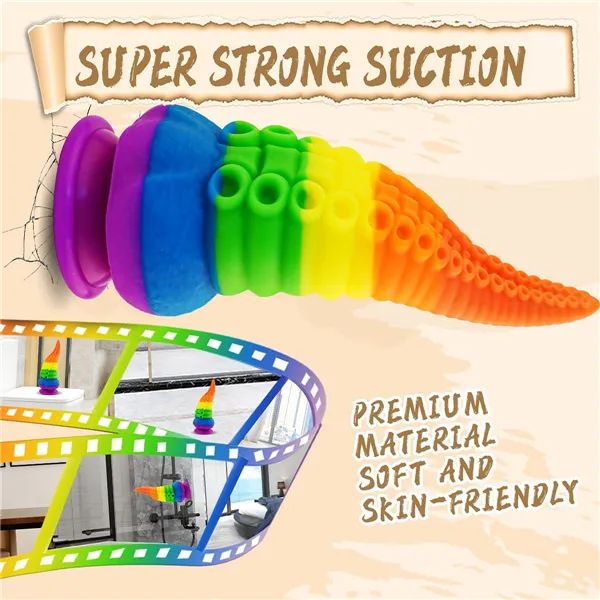 Dildos | Aimitoy Tentacle G-spot Dildo Rainbow